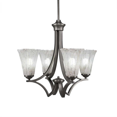 Toltec Lighting - 564-GP-729 - Four Light Chandelier - Zilo - Graphite