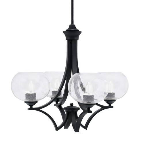 Toltec Lighting - 564-MB-202 - Four Light Chandelier - Zilo - Matte Black