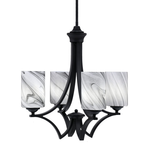 Toltec Lighting - 564-MB-3009 - Four Light Chandelier - Zilo - Matte Black