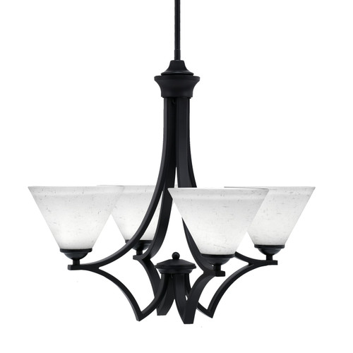 Toltec Lighting - 564-MB-312 - Four Light Chandelier - Zilo - Matte Black