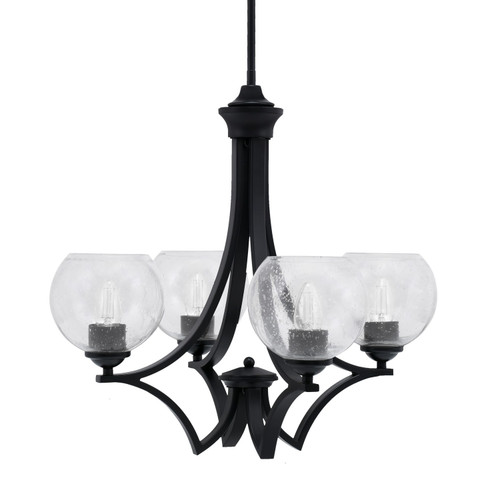 Toltec Lighting - 564-MB-4100 - Four Light Chandelier - Zilo - Matte Black