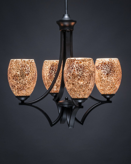 Toltec Lighting - 564-MB-4175 - Four Light Chandelier - Zilo - Matte Black
