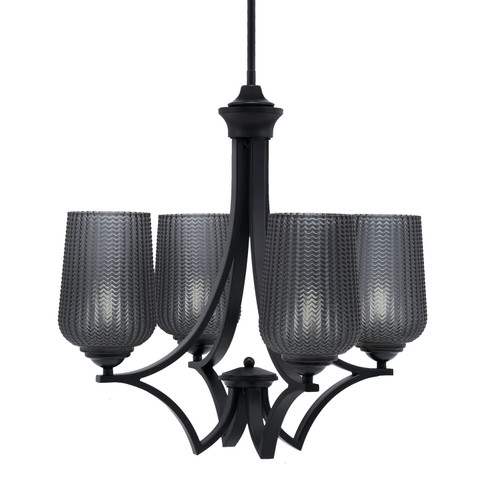 Toltec Lighting - 564-MB-4252 - Four Light Chandelier - Zilo - Matte Black