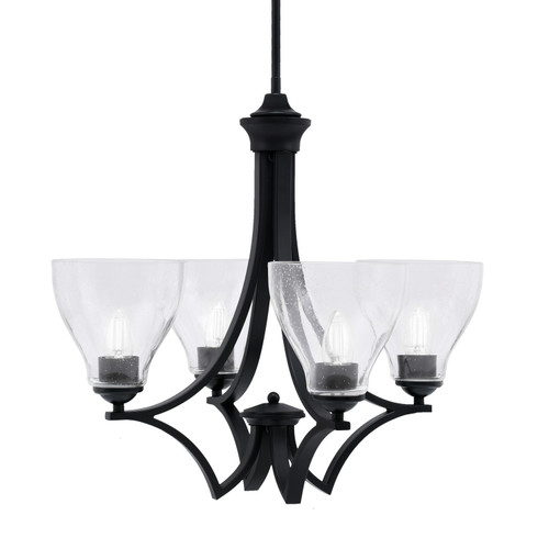 Toltec Lighting - 564-MB-4760 - Four Light Chandelier - Zilo - Matte Black