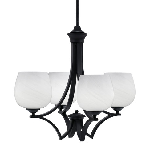 Toltec Lighting - 564-MB-4811 - Four Light Chandelier - Zilo - Matte Black