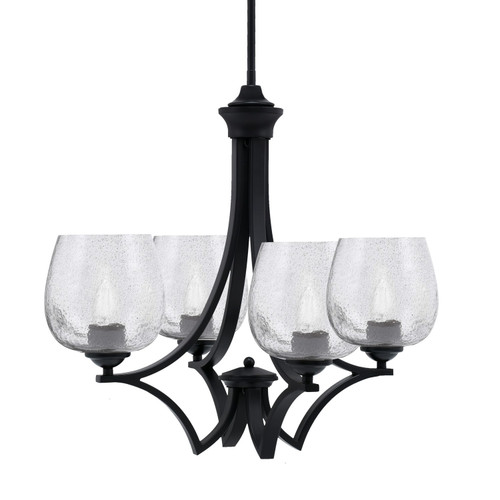 Toltec Lighting - 564-MB-4812 - Four Light Chandelier - Zilo - Matte Black