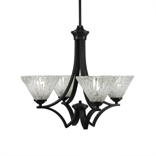 Toltec Lighting - 564-MB-7195 - Four Light Chandelier - Zilo - Matte Black