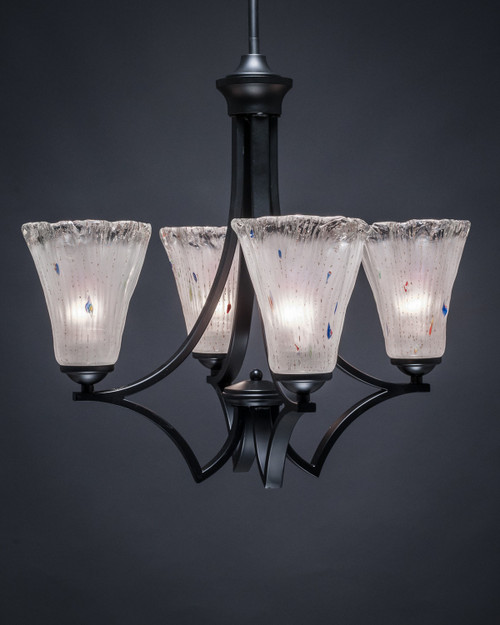 Toltec Lighting - 564-MB-721 - Four Light Chandelier - Zilo - Matte Black