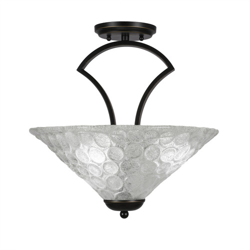 Toltec Lighting - 565-DG-411 - Three Light Semi-Flush Mount - Zilo - Dark Granite