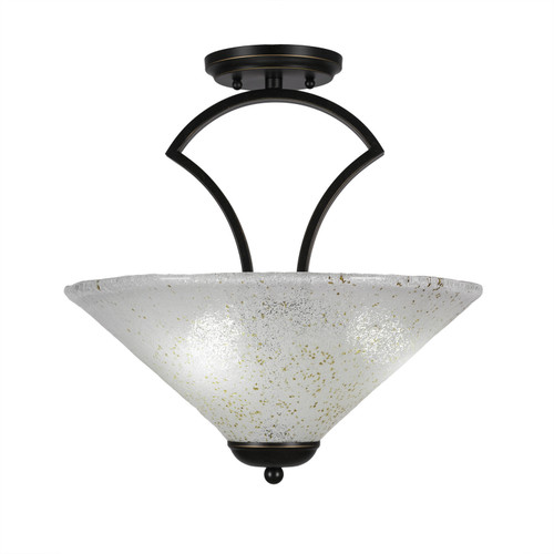 Toltec Lighting - 565-DG-714 - Three Light Semi-Flush Mount - Zilo - Dark Granite