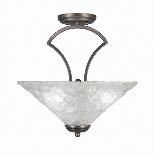 Toltec Lighting - 565-GP-411 - Three Light Semi-Flush Mount - Zilo - Graphite