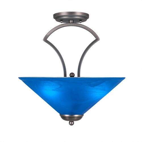 Toltec Lighting - 565-GP-415 - Three Light Semi-Flush Mount - Zilo - Graphite