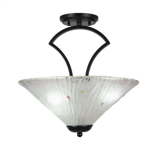 Toltec Lighting - 565-MB-711 - Three Light Semi-Flush Mount - Zilo - Matte Black