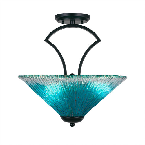 Toltec Lighting - 565-MB-715 - Three Light Semi-Flush Mount - Zilo - Matte Black