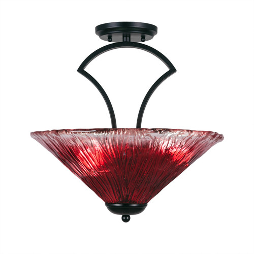 Toltec Lighting - 565-MB-716 - Three Light Semi-Flush Mount - Zilo - Matte Black