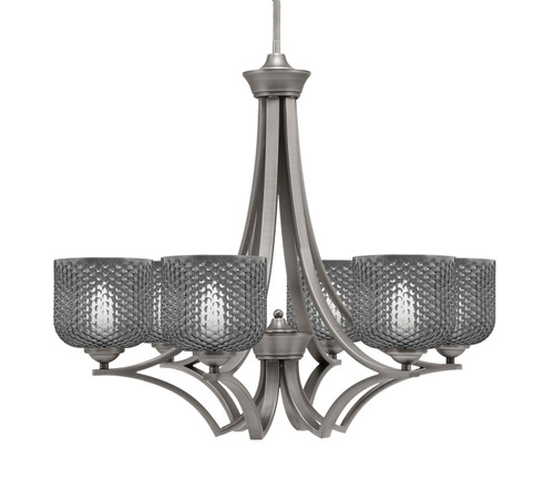 Toltec Lighting - 566-GP-4612 - Six Light Chandelier - Zilo - Graphite