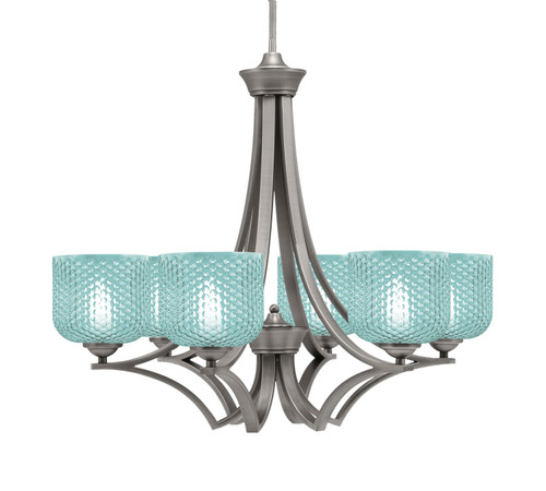 Toltec Lighting - 566-GP-4615 - Six Light Chandelier - Zilo - Graphite