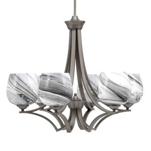 Toltec Lighting - 566-GP-4819 - Six Light Chandelier - Zilo - Graphite