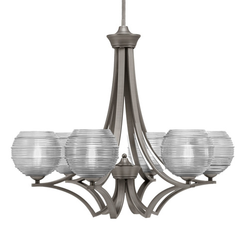 Toltec Lighting - 566-GP-5110 - Six Light Chandelier - Zilo - Graphite
