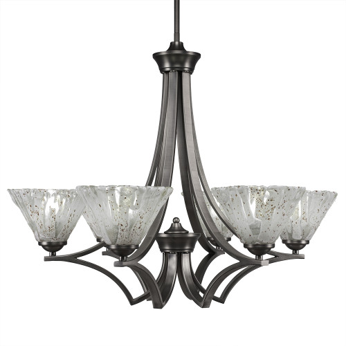 Toltec Lighting - 566-GP-7195 - Six Light Chandelier - Zilo - Graphite