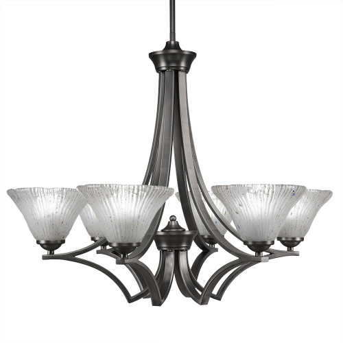 Toltec Lighting - 566-GP-751 - Six Light Chandelier - Zilo - Graphite