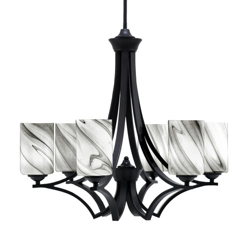 Toltec Lighting - 566-MB-3009 - Six Light Chandelier - Zilo - Matte Black