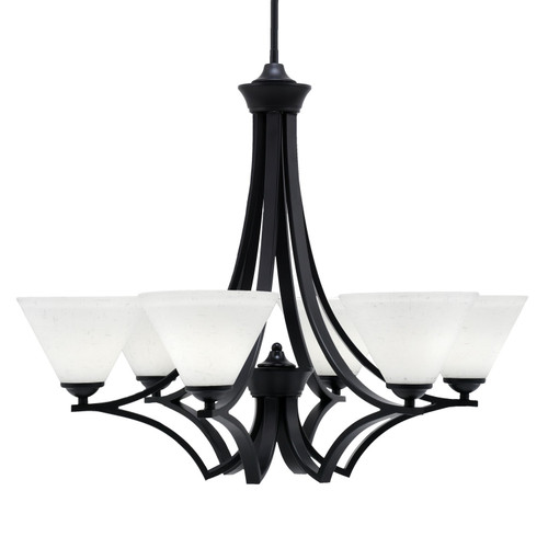 Toltec Lighting - 566-MB-312 - Six Light Chandelier - Zilo - Matte Black