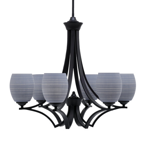 Toltec Lighting - 566-MB-4022 - Six Light Chandelier - Zilo - Matte Black
