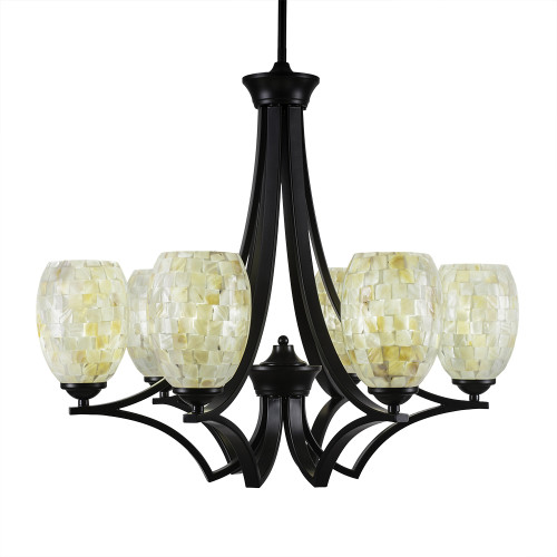 Toltec Lighting - 566-MB-406 - Six Light Chandelier - Zilo - Matte Black