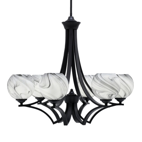 Toltec Lighting - 566-MB-4109 - Six Light Chandelier - Zilo - Matte Black