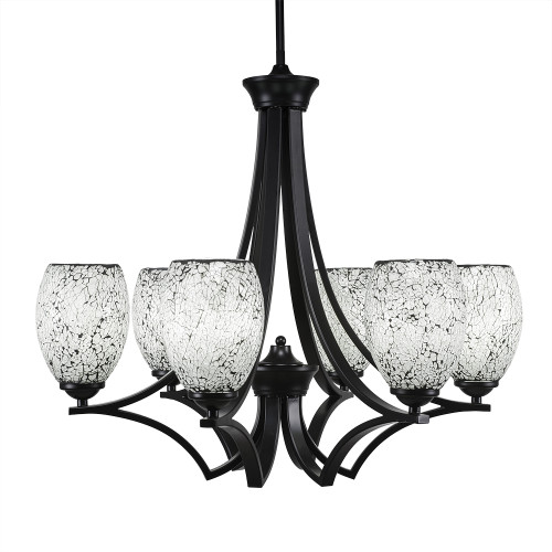 Toltec Lighting - 566-MB-4165 - Six Light Chandelier - Zilo - Matte Black
