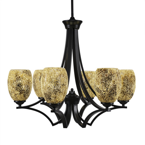 Toltec Lighting - 566-MB-4175 - Six Light Chandelier - Zilo - Matte Black
