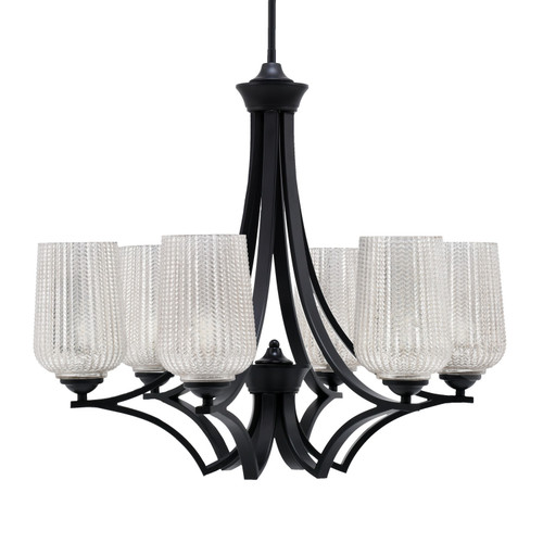 Toltec Lighting - 566-MB-4253 - Six Light Chandelier - Zilo - Matte Black