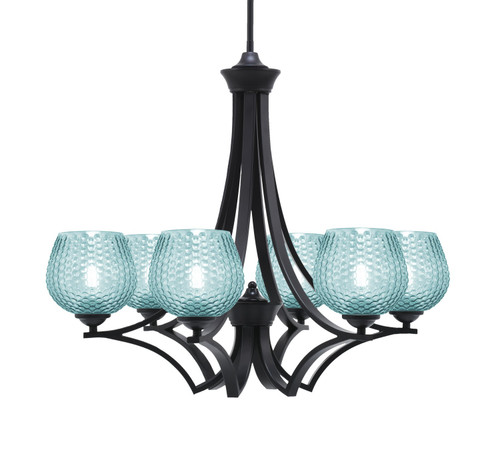 Toltec Lighting - 566-MB-4605 - Six Light Chandelier - Zilo - Matte Black