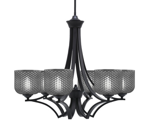 Toltec Lighting - 566-MB-4612 - Six Light Chandelier - Zilo - Matte Black