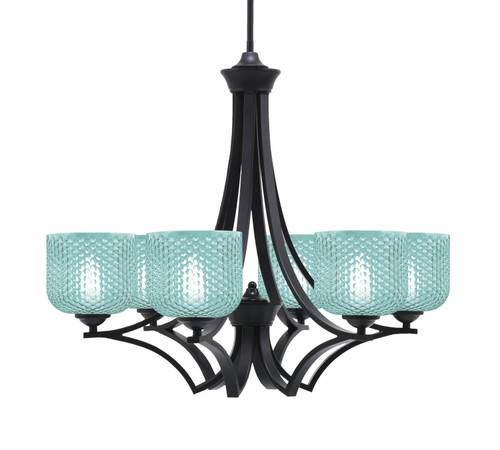 Toltec Lighting - 566-MB-4615 - Six Light Chandelier - Zilo - Matte Black