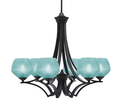 Toltec Lighting - 566-MB-4625 - Six Light Chandelier - Zilo - Matte Black