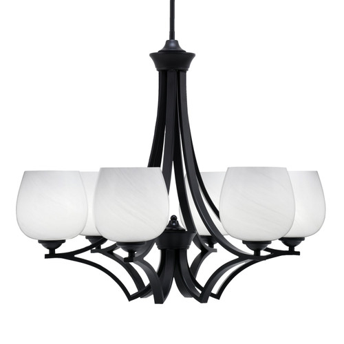 Toltec Lighting - 566-MB-4811 - Six Light Chandelier - Zilo - Matte Black
