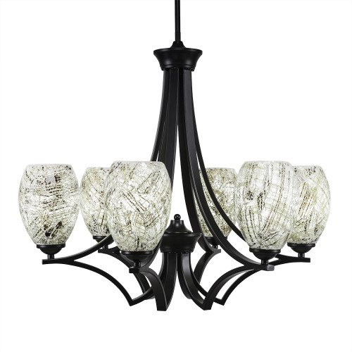 Toltec Lighting - 566-MB-5054 - Six Light Chandelier - Zilo - Matte Black