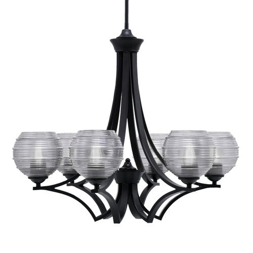 Toltec Lighting - 566-MB-5112 - Six Light Chandelier - Zilo - Matte Black