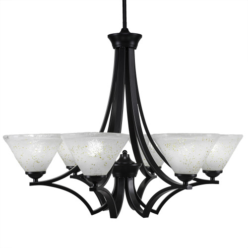 Toltec Lighting - 566-MB-7145 - Six Light Chandelier - Zilo - Matte Black
