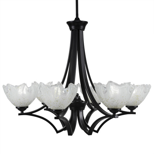 Toltec Lighting - 566-MB-755 - Six Light Chandelier - Zilo - Matte Black