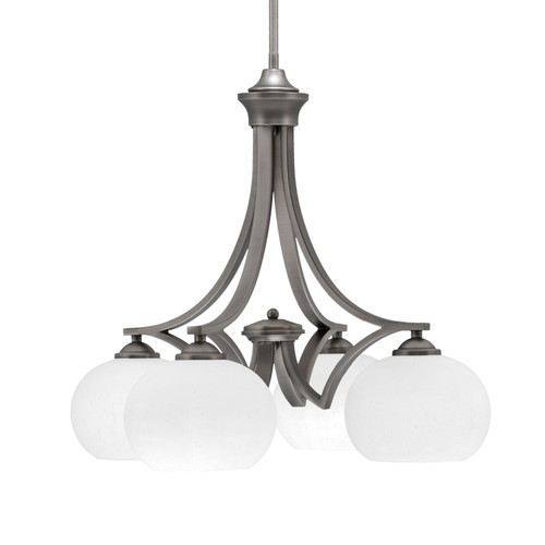 Toltec Lighting - 568-GP-212 - Four Light Chandelier - Zilo - Graphite
