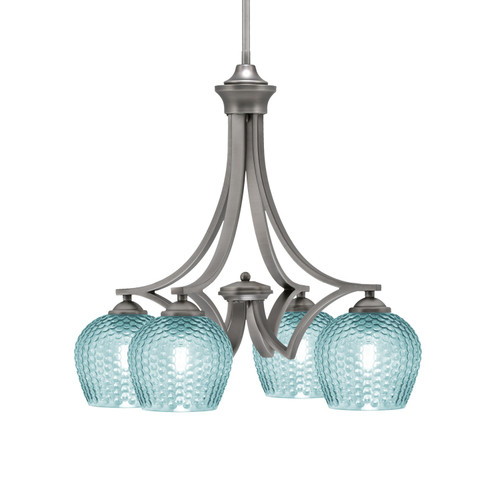 Toltec Lighting - 568-GP-4605 - Four Light Chandelier - Zilo - Graphite