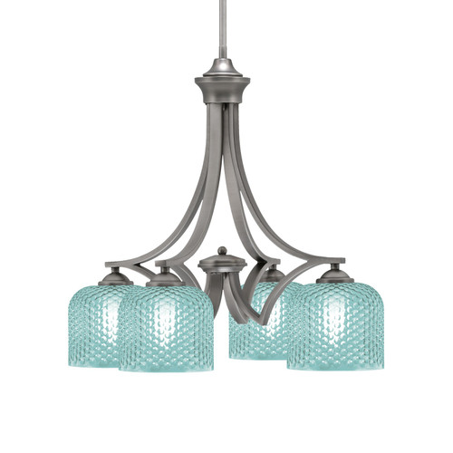 Toltec Lighting - 568-GP-4615 - Four Light Chandelier - Zilo - Graphite