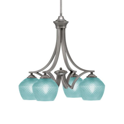 Toltec Lighting - 568-GP-4625 - Four Light Chandelier - Zilo - Graphite