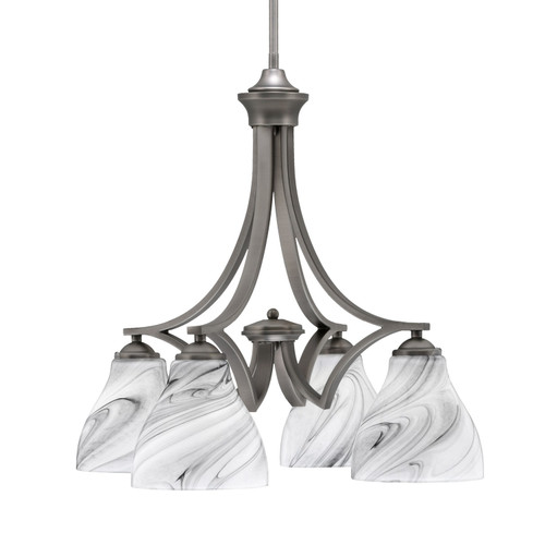 Toltec Lighting - 568-GP-4769 - Four Light Chandelier - Zilo - Graphite