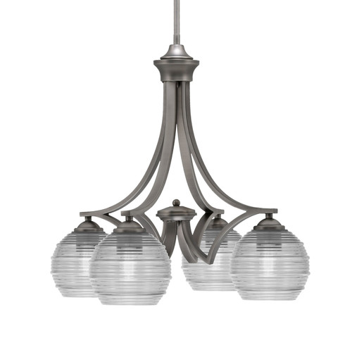 Toltec Lighting - 568-GP-5110 - Four Light Chandelier - Zilo - Graphite