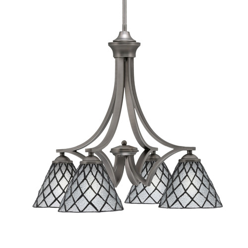 Toltec Lighting - 568-GP-9185 - Four Light Chandelier - Zilo - Graphite