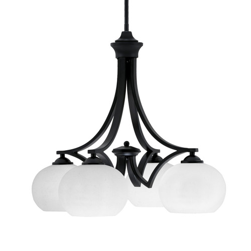Toltec Lighting - 568-MB-212 - Four Light Chandelier - Zilo - Matte Black